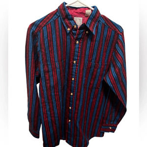 Outdoor Exchange Men’s Long Sleeve Shirt, Size Small,‎ Acrylic, Blue & Red Color